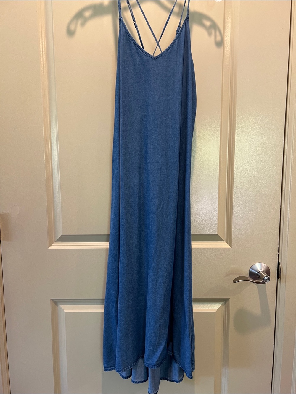 GAP Blue Midi Slip Dress with Strappy Back